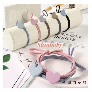 Dây cột tóc hình trái tim màu pastel mix nhiều màu sắc dễ thương