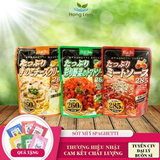 Sốt Mì Ý Spaghetti Haichi Nhật Bản Dạng Túi 3 Vị Sốt Cà Chua Sốt Thịt Bằm Sốt Kem Tươi 260g