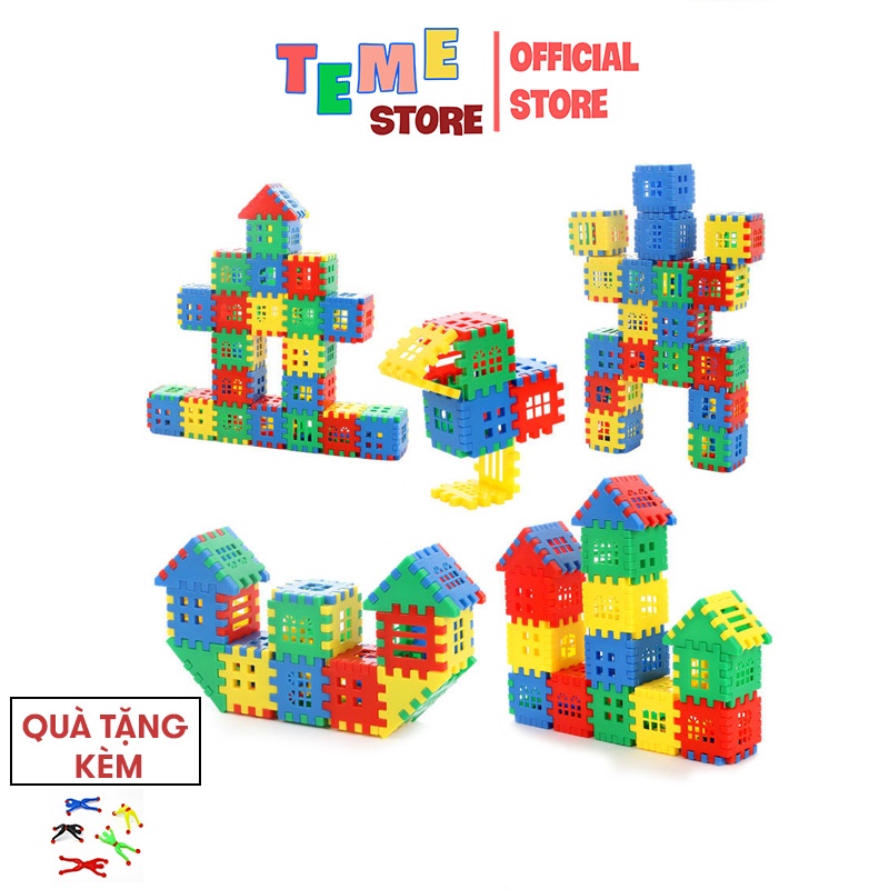 Bộ Đồ Chơi Lắp Ghép Khối Nhựa Xây Dựng Phát Triển Trí Thông Minh Cho Bé Building Block TeMe Store