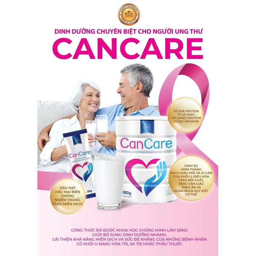 Sữa Hoàng Gia Úc ROYAL AUSNZ Cancare Bổ Sung Dinh Dưỡng Chuyên Biệt Dành Cho Người Ung Thư Hộp 480g