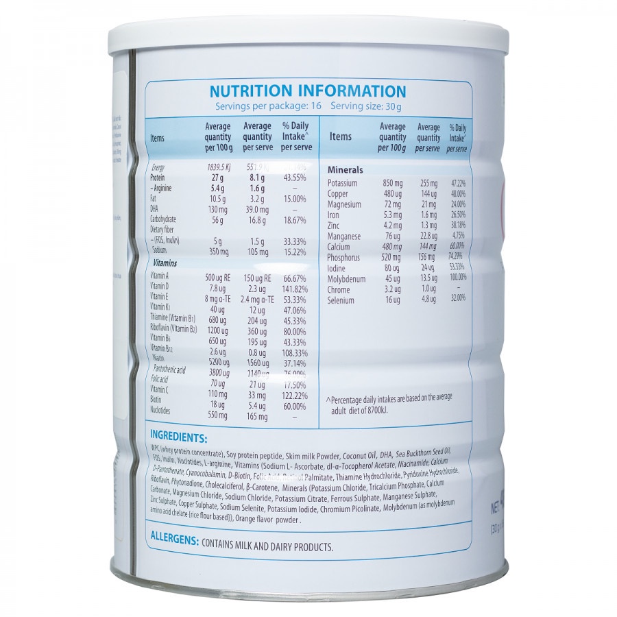 Sữa Hoàng Gia Úc ROYAL AUSNZ Cancare Bổ Sung Dinh Dưỡng Chuyên Biệt Dành Cho Người Ung Thư Hộp 480g