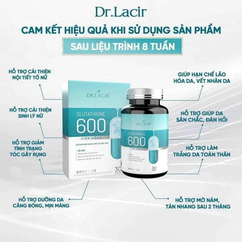 Viên Uống Trắng Da Glutathione 600 Dr Lacir Chính Hãng Giúp Hạn Chế Lão Hoá Da,Nếp Nhăn,Tăng Nội Tiết Tố Nữ
