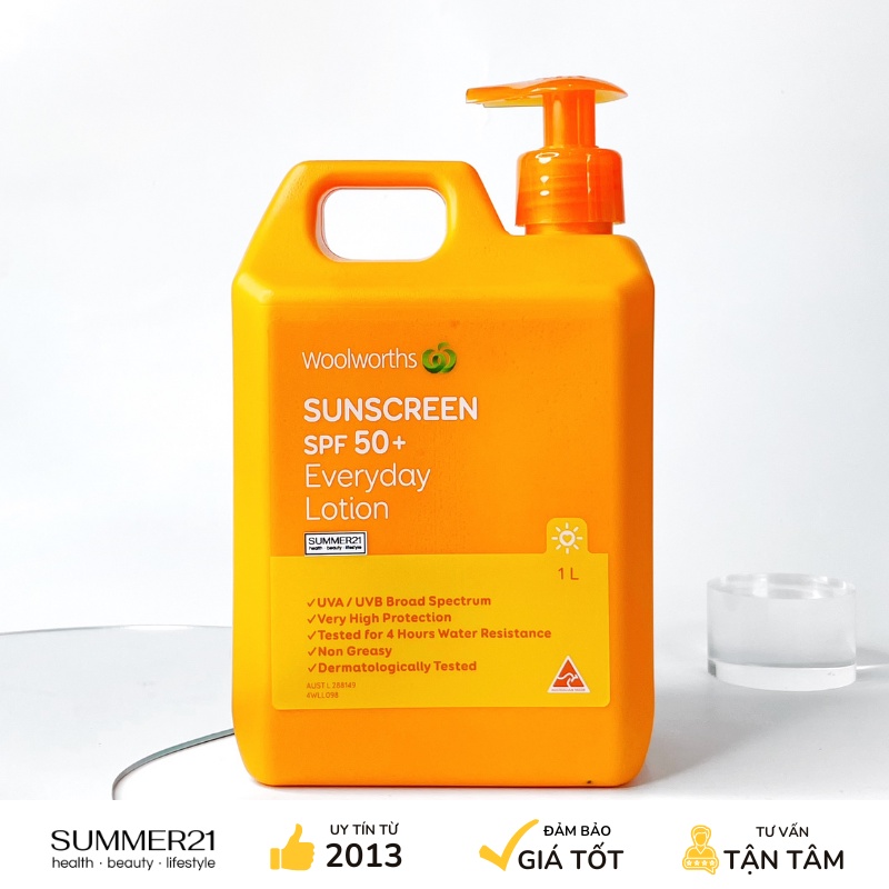 Kem chống nắng WOOLWORTHS SUNSCREEN SPF 50+ EVERYDAY LOTION dùng cho cả cơ thể