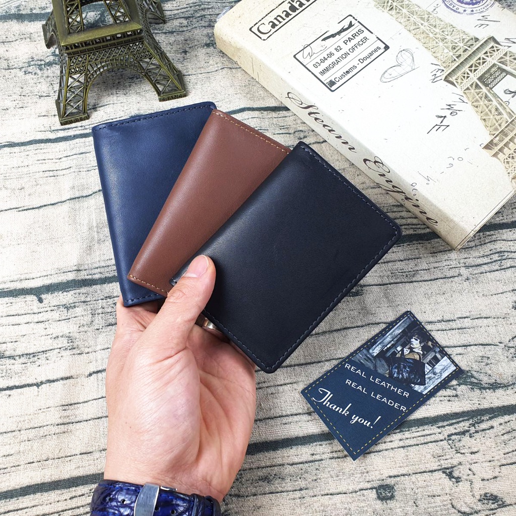Ví mini nam nữ da bò thật MN114A  - 100% da bò thật, BH 3 năm, ví nhỏ