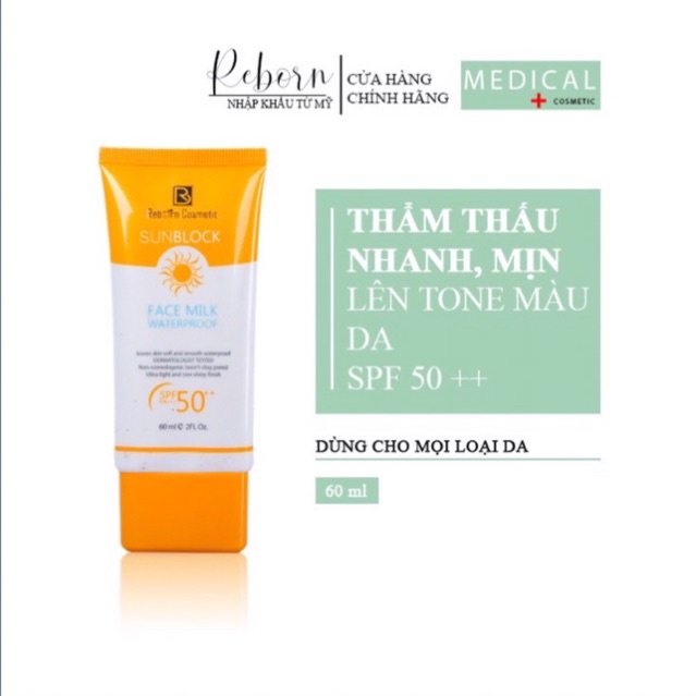 Kem chống nắng - sunblock REBORN 60ml