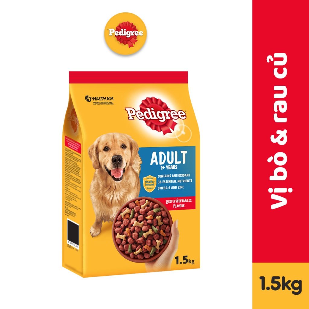 Bộ 2 túi thức ăn PEDIGREE® cho chó lớn dạng hạt 1.5kg (2 túi)