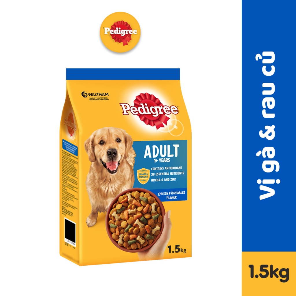 Bộ 2 túi thức ăn PEDIGREE® cho chó lớn dạng hạt 1.5kg (2 túi)