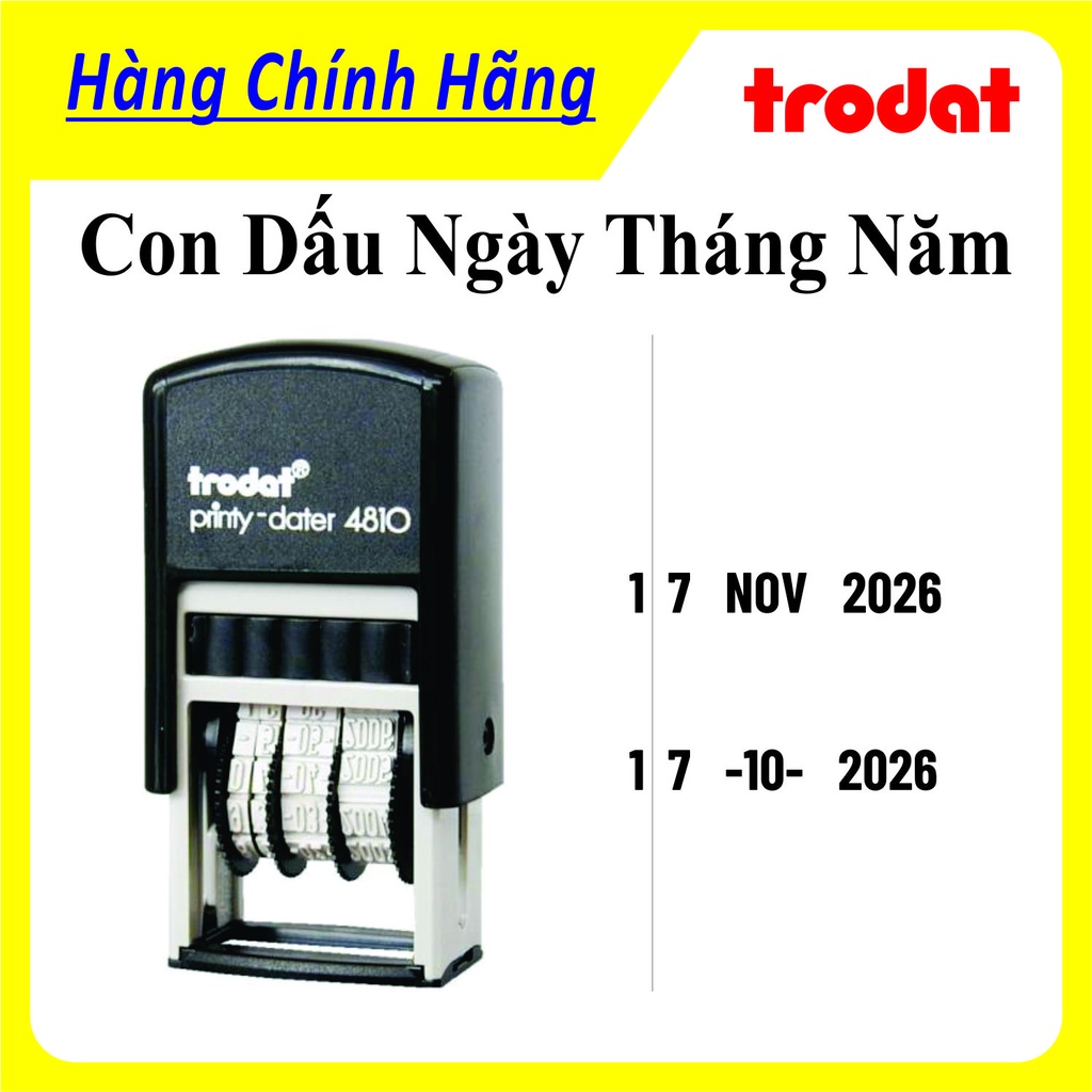 Con Dấu Ngày tháng năm thương hiệu TRODAT in giấy