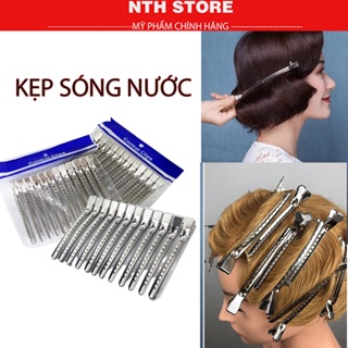 Kẹp Vịt Sắt Định Hình Tóc Sóng Nước Vỉ 12 Chiếc