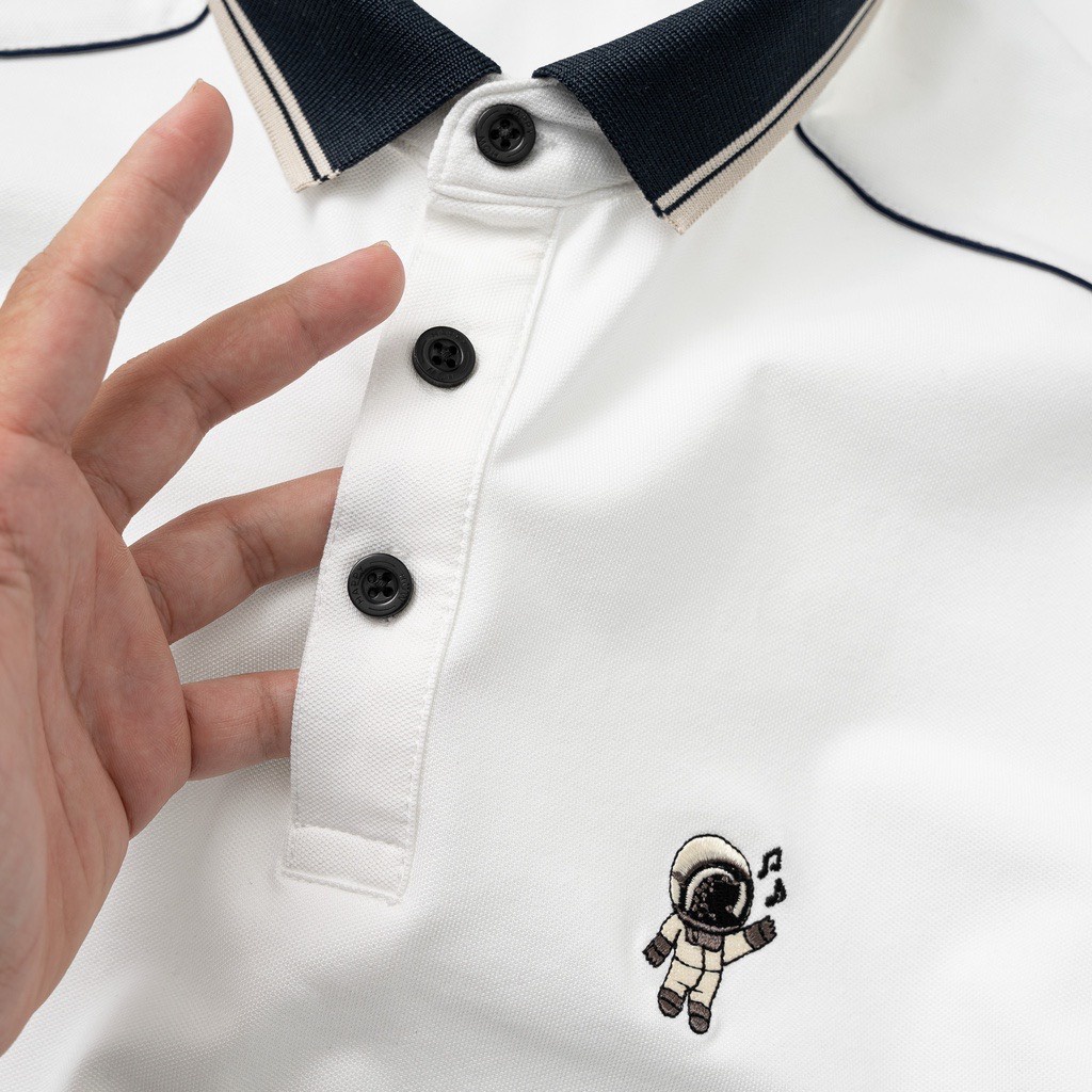 Áo Polo nam thêu phi hành gia chất liệu cotton mềm mịn, thoáng mát, chuẩn form - Fashion Hand