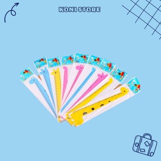Thước kẻ động vật hươu/voi dễ thương 15cm bộ thước kẻ hươu voi - balo koni