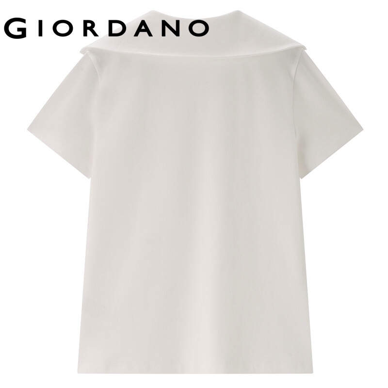 Áo polo GIORDANO 13313301 thêu họa tiết thời trang dành cho nữ