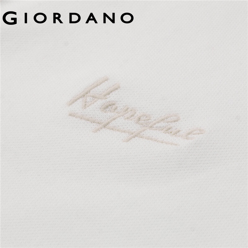 Áo polo GIORDANO 13313301 thêu họa tiết thời trang dành cho nữ