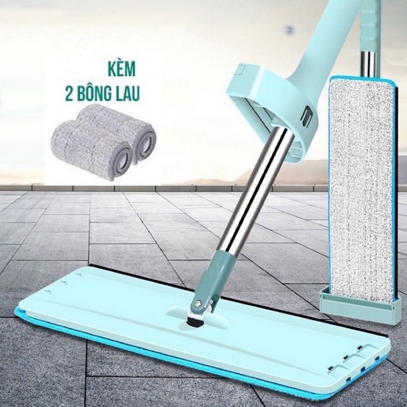 Chổi Lau Sàn Cây Lau Nhà Thiết Kế Gọn Nhẹ Hiện Đại Nhỏ Gọn Xoay 360 Dễ Dàng Sử Dụng Tự Vắt Siêu Sạch Tặng Kèm 2 Bông Lau