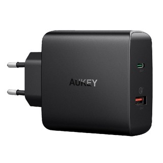 Cốc Sạc Aukey 2 Cổng 48W PD + QC 3.0 - PA-Y11 [CHÂN TRÒN]