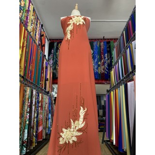 Vải áo dài tăm kết