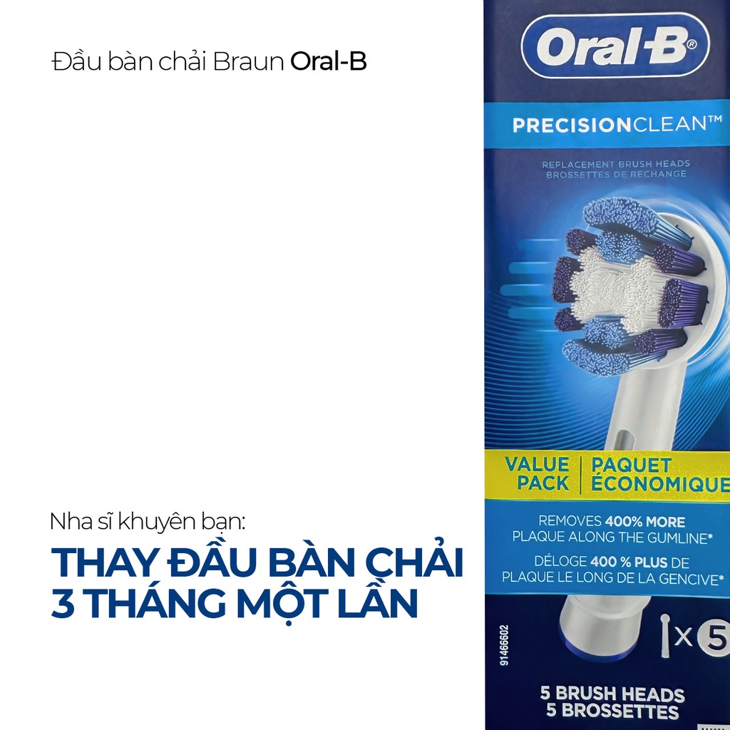 Đầu Bàn Chải Điện Oral-B Braun Cho Người Lớn - Đủ Loại Đầu Thay Thế Bàn Chải Oral-B, Vỉ 2,3,4,5 | BigBuy360 - bigbuy360.vn