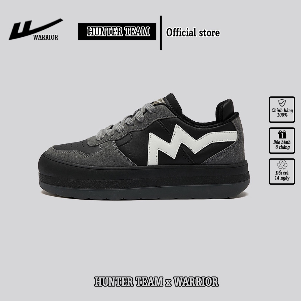 Giày Sneaker Nữ Chính Hãng Warrior Phong Cách Cá Tính - W018DEN (Đen)