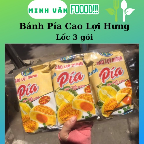 LỐC 3 GÓI BÁNH PÍA ĐẬU XANH SẦU RIÊNG CAO LỢI HƯNG - gồm 12 cái bánh