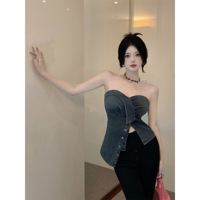 QADCOL Áo Thun Sát Nách Màu Trơn Dáng Ngắn Thời Trang Mùa Xuân Cho Nữ