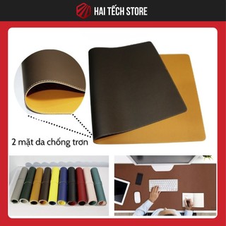 Thảm da lót chuột da Pu 2 mặt 2 màu cao cấp sang trọng chống trơn chống nước, tấm lót bàn làm việc mềm mịn