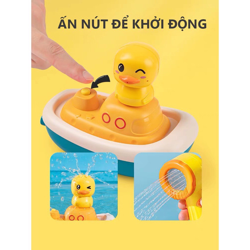 Đồ chơi nhà tắm trẻ em vịt cướp biển phun nước đa năng có vòi hoa sen cầm tay kèm nhiều chế độ dễ thương cho bé