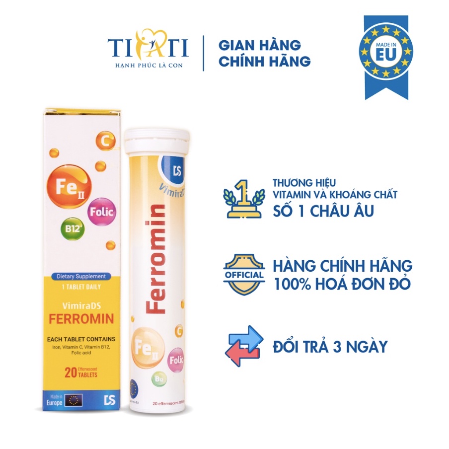 Sắt sủi Ferromin - Bổ sung sắt cho cả gia đình, dự phòng thiếu sắt