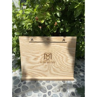 Menu A3 để bàn kèm đế giá rẻ, bao khắc logo -