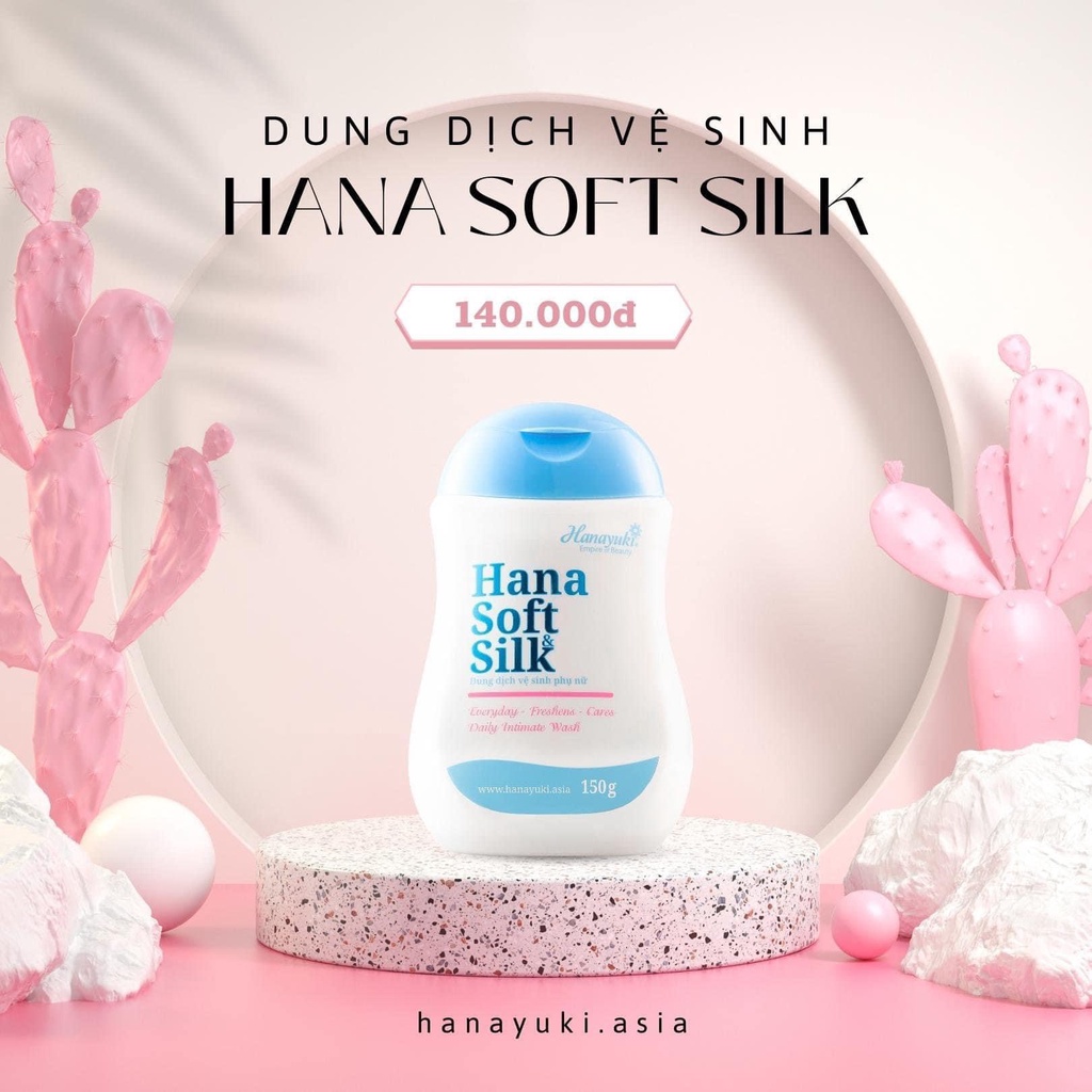 Dung dịch vệ sinh Hanayuki VB Soft Silk phiên bản mới Hồng và Xanh (150g)