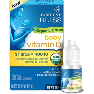 Mommy's bliss organic drops vitamin d - cung cấp vitamin d3 cho bé từ 0-1 tuổi 1.62ml