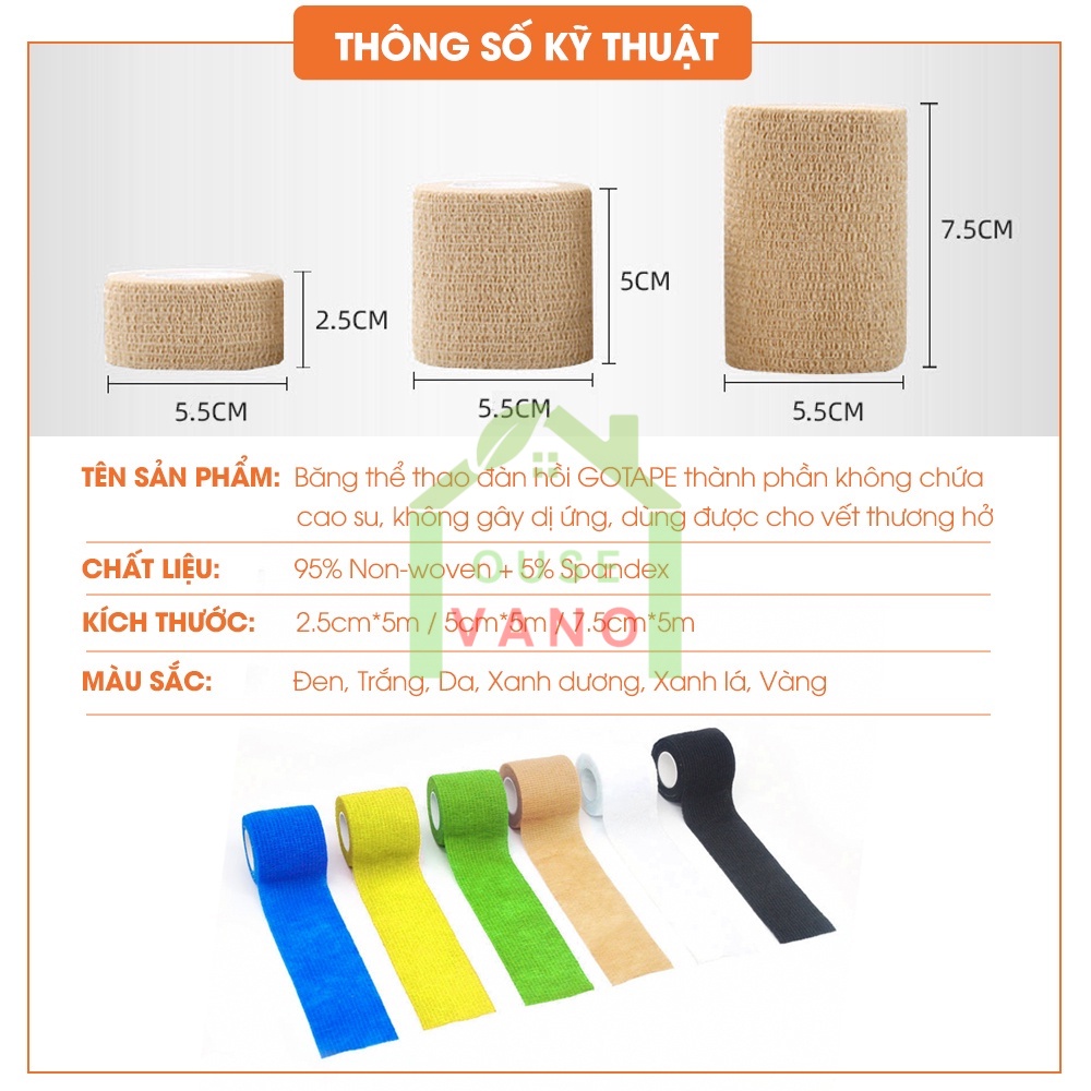 Băng Cuốn Chống Chấn Thương Vano House Cao Su Non