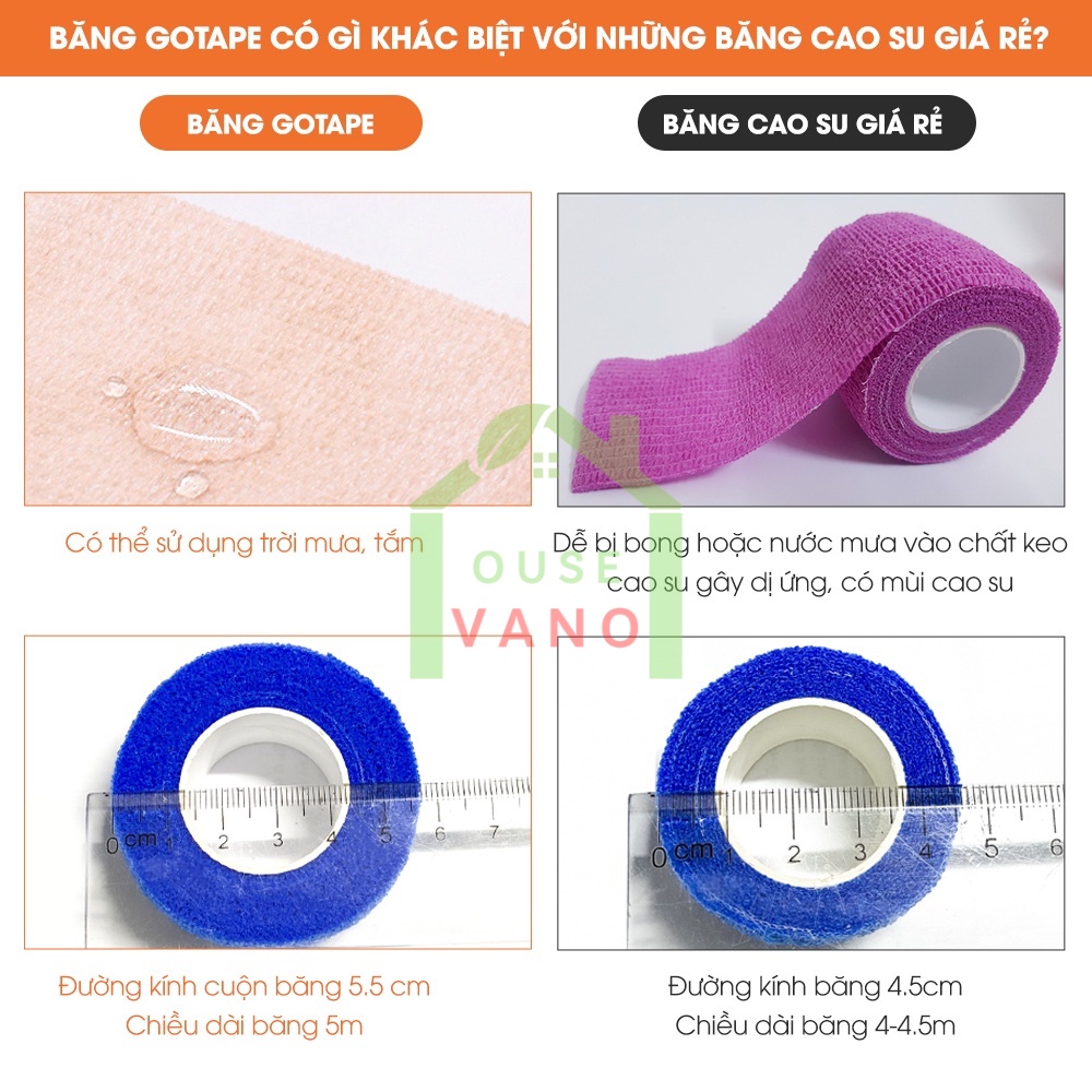 Băng Cuốn Chống Chấn Thương Vano House Cao Su Non