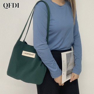 Túi đeo vai QFDI vải nylon chống thấm nước đơn giản dành cho nữ