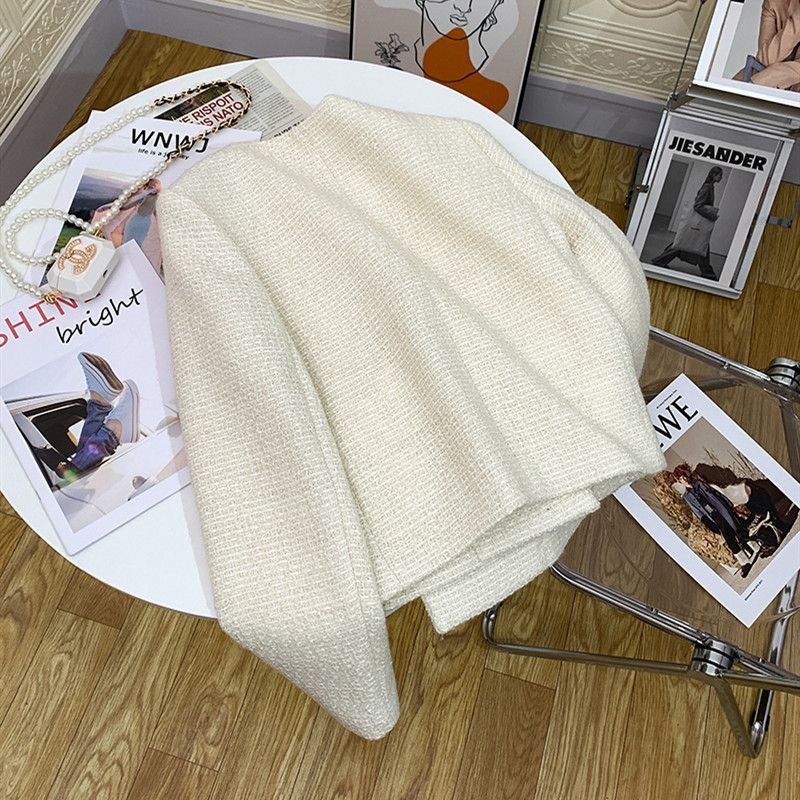 Áo khoác dạ tweed nữ dáng ngắn cúc đồng sang chảnh, tiểu thư 2 màu siêu xinh