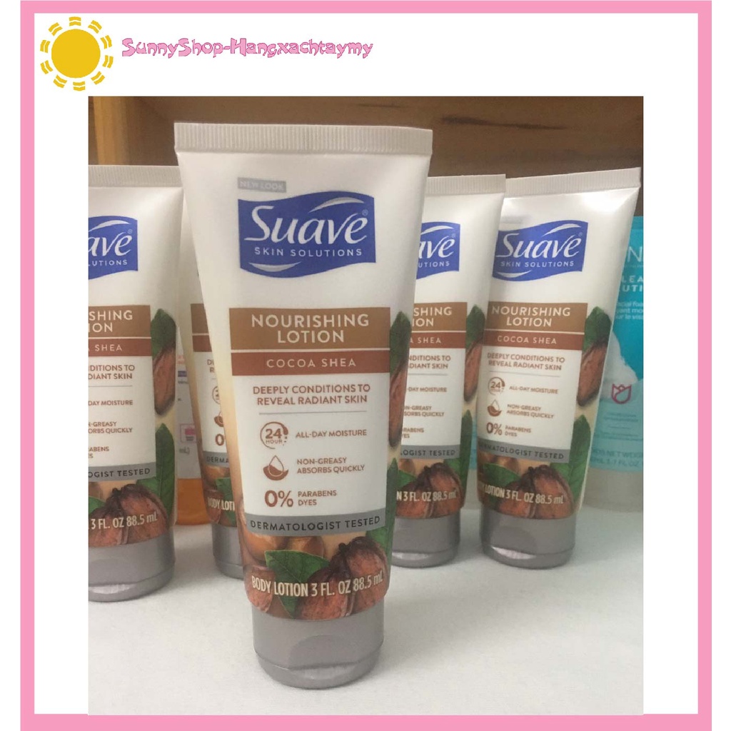 Dưỡng thể giúp da mịn Suave Nourishing Body Lotion with Cocoa Butter and Shea 24h / 88.5ml