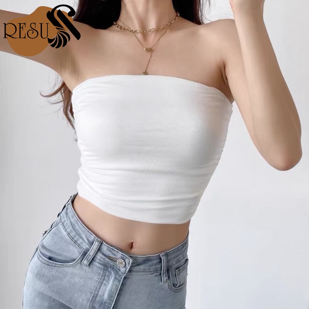 Áo ống croptop nữ kiểu ôm sexy chất thun cotton, quây ngang màu trơn mặc trong vest sơmi, quay thun ngực đơn giản