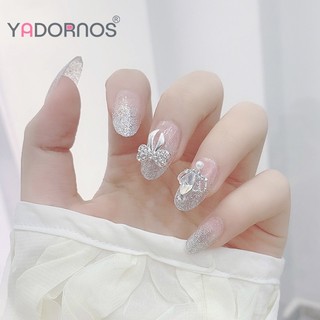 YADORNOS Set 24 Móng Tay Giả Đính Đá Xinh Xắn Cho Nữ