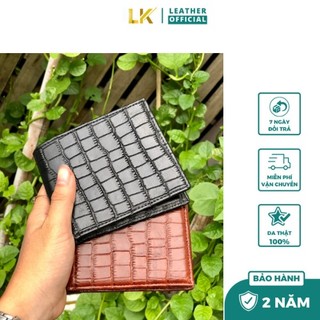 Ví nam mini cầm tay da bò dập vân cá - lk leather