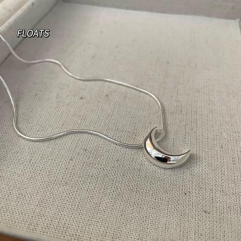 Dây Chuyền Mạ Bạc 925 Mặt Trăng Phong Cách Hàn Quốc Đơn Giản Dễ Phối Đồ