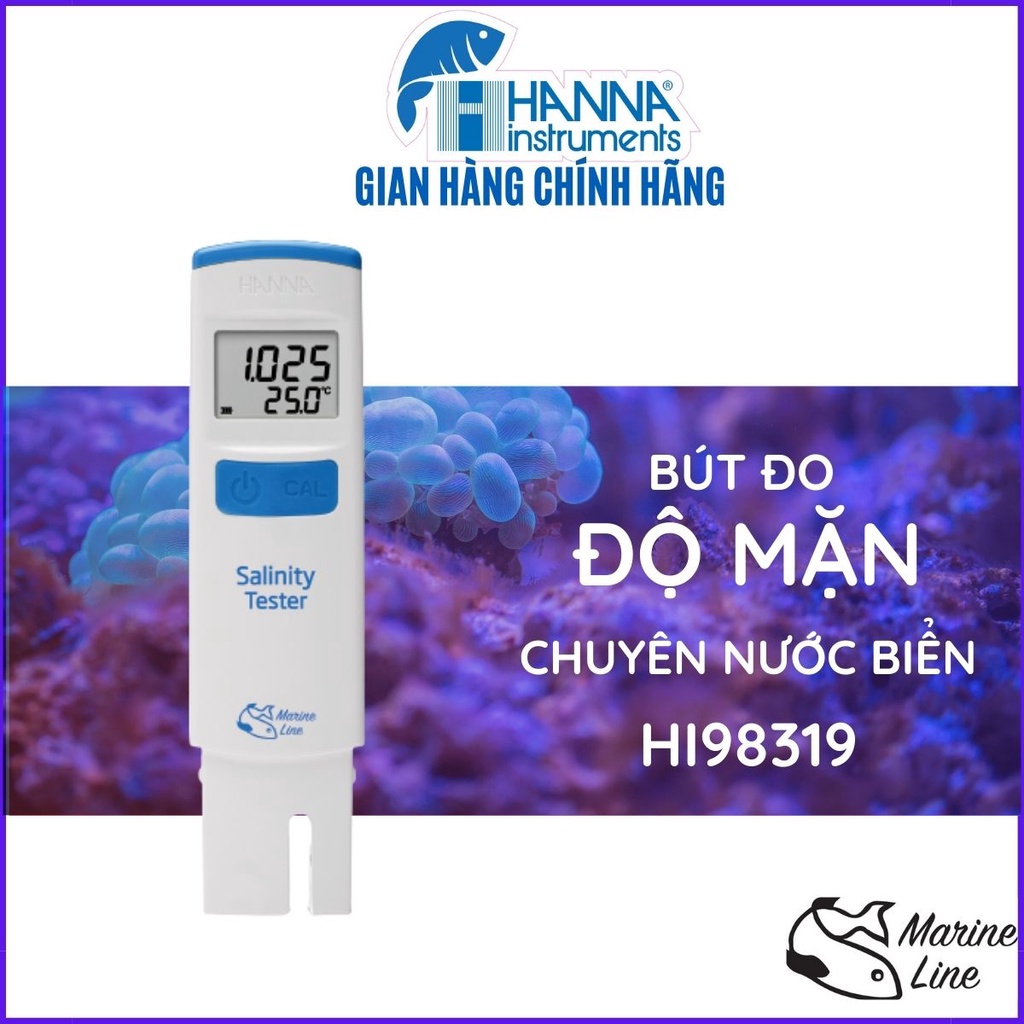 Máy Đo Độ Mặn HANNA HI98319 ( Bút Đo Độ Mặn Thang đo từ 0.0 đến 70.0 ppt , độ phân giải: 0.1 ppt)