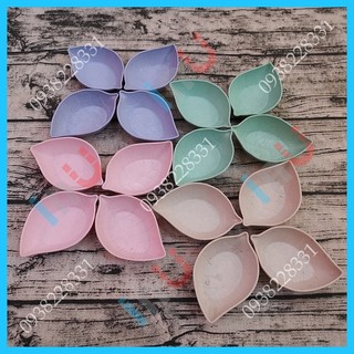HCM - Bộ 4 Chén chấm gia vị lúa mì thiên nhiên hình chiếc lá