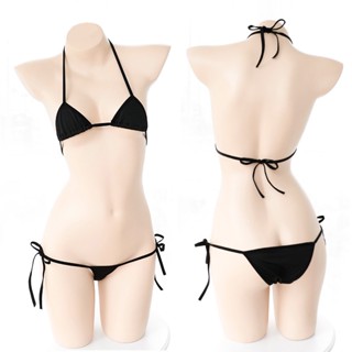 Bộ đồ lót nữ buộc dây siêu nhỏ gợi cảm hàng cao cấp màu đen