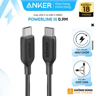 Cáp ANKER PowerLine III USB-C to USB-C dài 0.9m - A8852