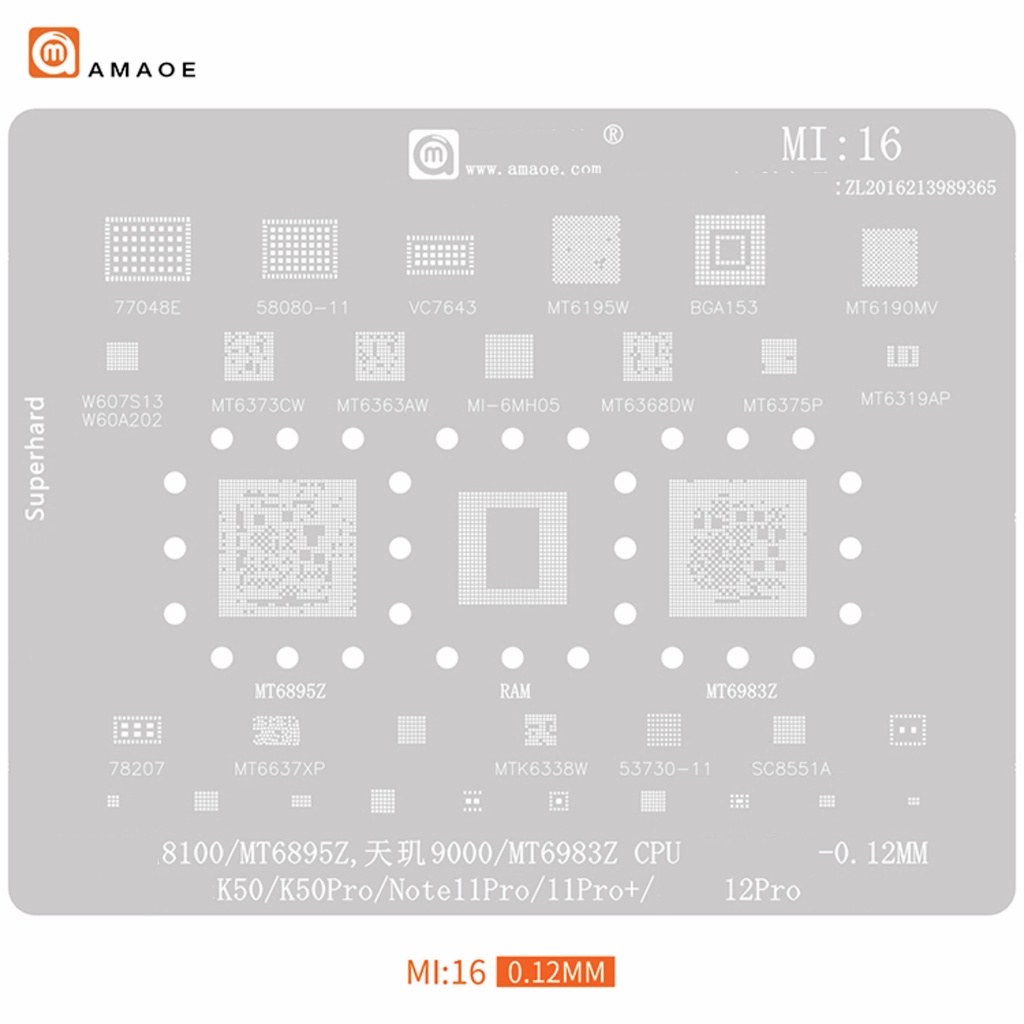 Vỉ làm chân IC Mi:10 đến Mi:19 AMAOE XIAOM l