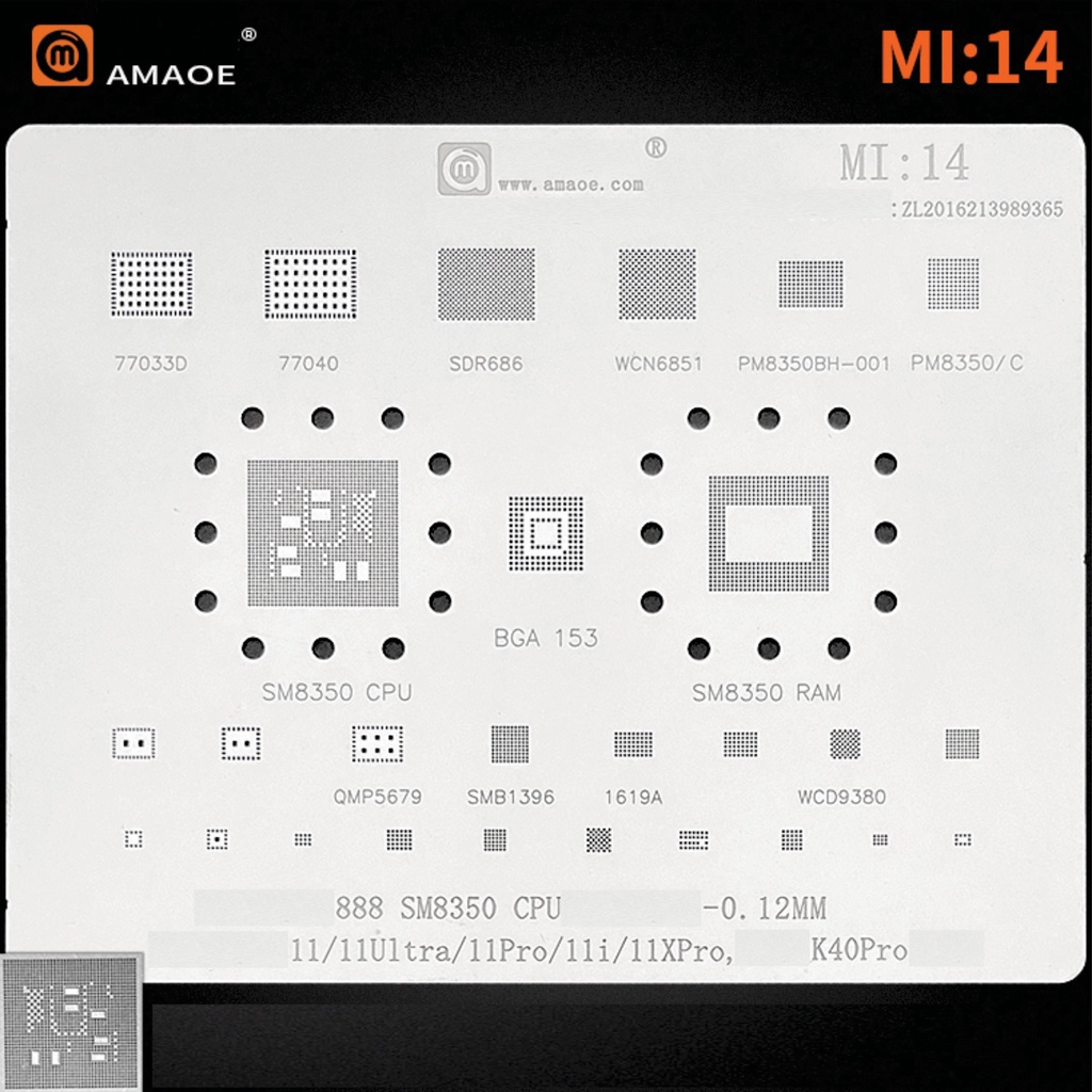 Vỉ làm chân IC Mi:10 đến Mi:19 AMAOE XIAOM l