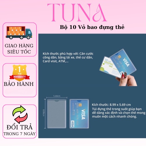 Bộ 10 Vỏ bao đựng thẻ nhựa mềm cực kì bền dai, chống thấm nước, chống bụi bẩm tốt