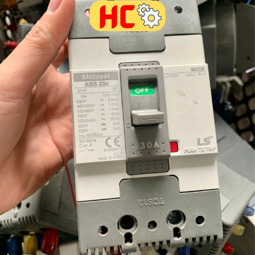 ATTOMAT Át khối 3 pha MCCB LS 3P ABS 15-100A hàng chính hãng tháo máy công nghiệp