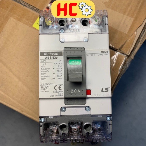 ATTOMAT Át khối 3 pha MCCB LS 3P ABS 15-100A hàng chính hãng tháo máy công nghiệp