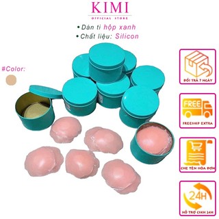 Miếng dán ti hộp xanh cao cấp, Miếng dán ngực su đệm silicon siêu bền