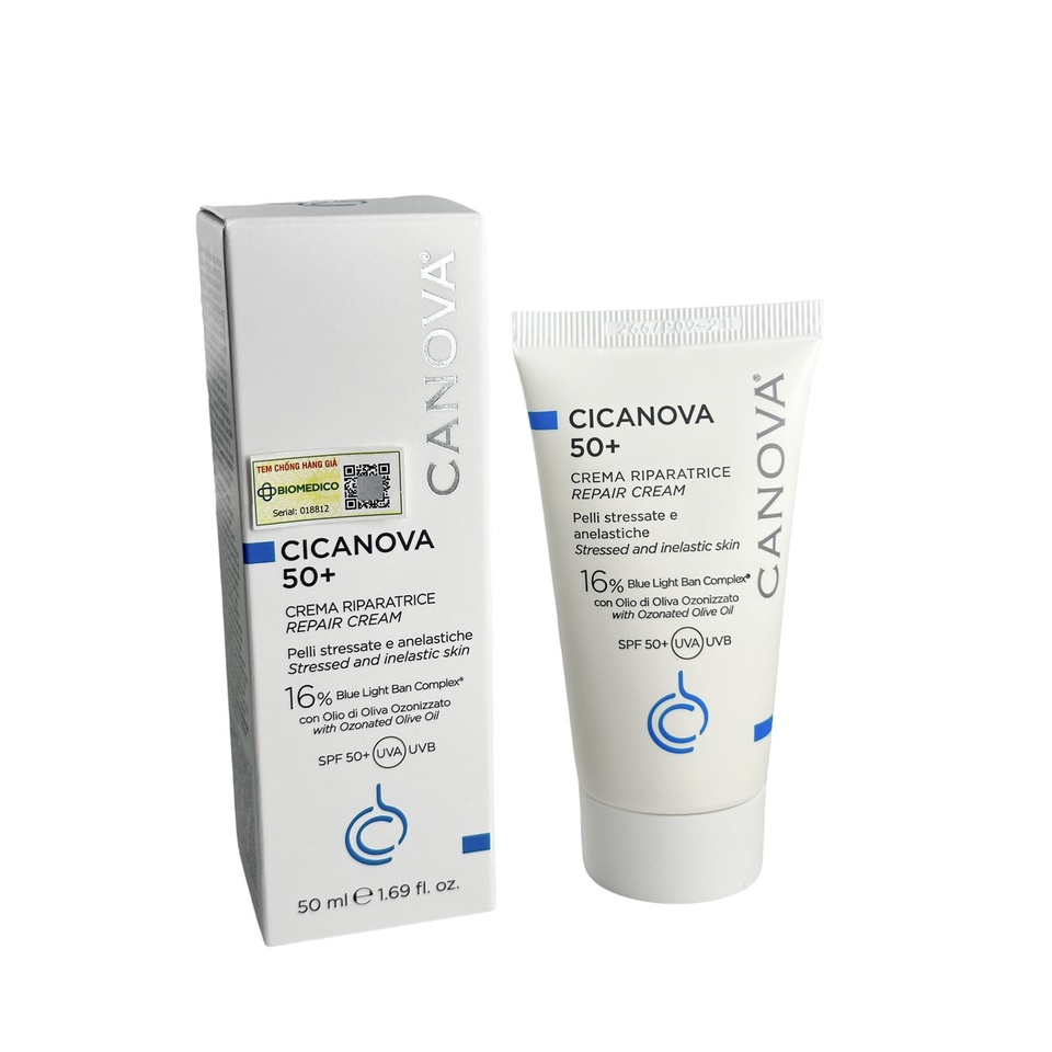 Kem sẹo ban ngày giảm nguy cơ hình thành sẹo Canova Cicanova 50+ Crema Riparatrice, Repair Cream 50ml